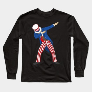 Dabbing uncle sam 4th of july design Long Sleeve T-Shirt